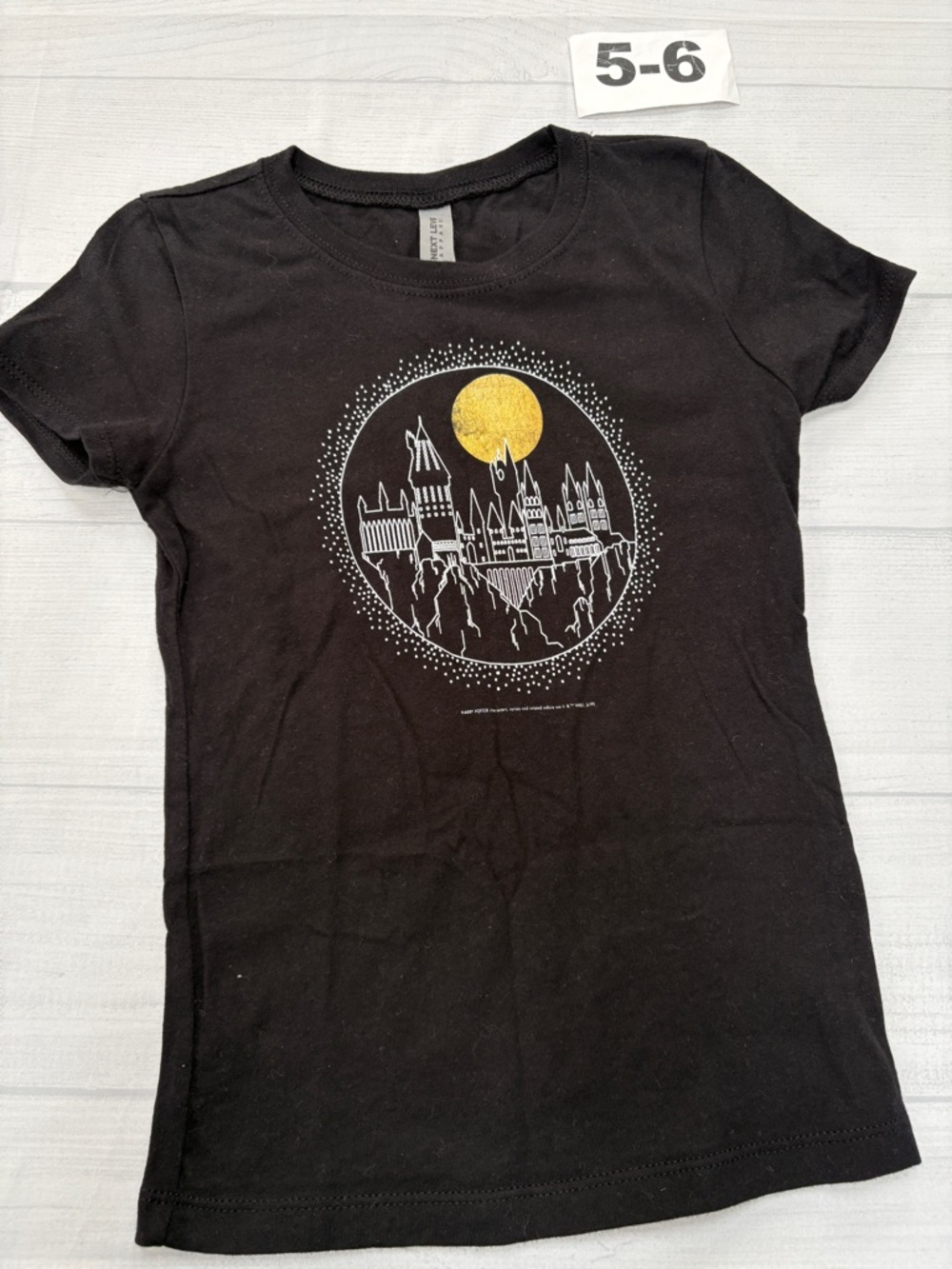 Next Level Apparel Harry Potter Hogwarts Black Short Sleeve Tee